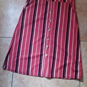 Rene Rofe Pink and Black Knee-Length Pencil Skirt